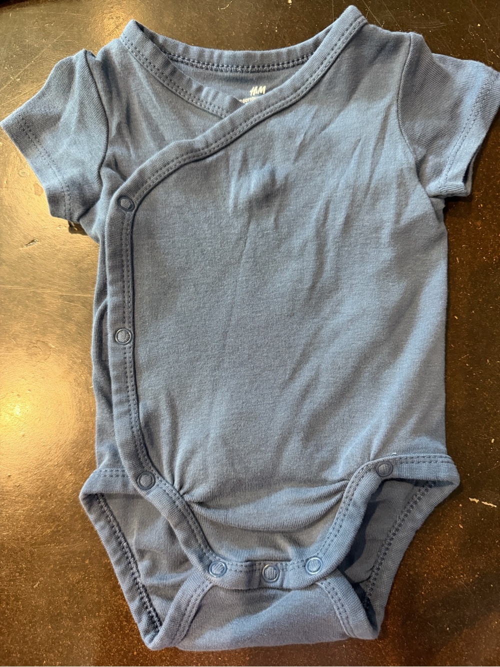 H&M Navy Blue Wrap over One-Piece Bodysuit